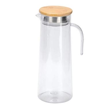 Imagem de GRCFUMO 1.2L Water Pitcher, garrafa de suco transparente de acrílico com tampa, jarro de jarra de água fria para uso em casa do bar