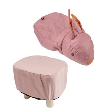 Imagem de Espreguiçadeira de animal, banquinho de madeira pequeno resistente ao desgaste para evitar que os pés escorreguem, almofada acolchoada macia para sala de estar para crianças (#1)