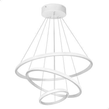 Imagem de Lustre Pendente Luminaria 3 Em 1 Arcos Argolas Regulaveis Aneis Bivolt Decoraçao Ajustavel Casa Quarto Sala