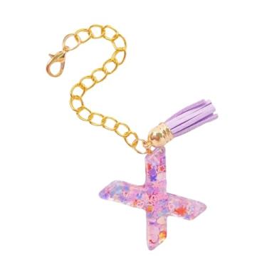 Imagem de HAPPYLIVE SHOPPING Acessórios de letras para copo Stanley, corrente de garrafa de água com letra, 1 peça de chaveiro fofo com pingente com borla para Stanley Tumbler para mulheres, Resina epóxi