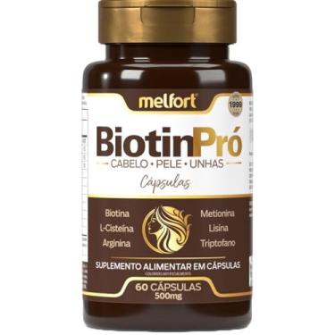 Imagem de Biotina + Triptofano + Arginina + L-Cisteína para Fortalecimento do Cabelo, Pele e unhas 60 Cápsulas
