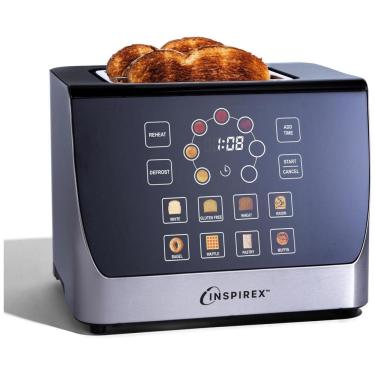 Imagem de Torradeira 2 Fatias com Controle Digital, Contagem Regressiva e 7 Níveis de Tostagem, 110V 1000W, Nostalgia Inspirex, Prata