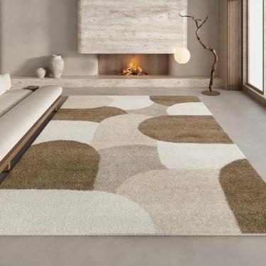 Imagem de Tapete geométrico bege marrom, estilo creme minimalista, tapete enorme para sala de estar, tapetes confortáveis e macios para quarto, YHT015,2,C,300x400CM