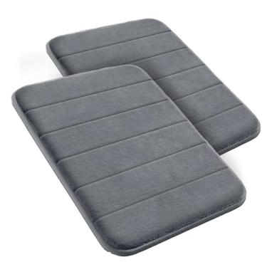 Imagem de Decolab Tapete Antiderrapante Banheiro Super Soft | Kit Tapete Banheiro Box ou Banheira Completo | Jogo Tapetes Para Banheiro Multiuso Decoração Quarto (Cinza-escuro, 2 Peças)