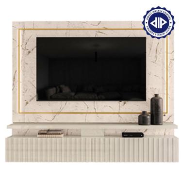 Imagem de Estante Home Theater Suspenso Gaia com Mesa de Centro Indianápolis Calacata Off White – Madetec