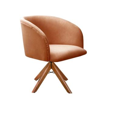 Imagem de Poltrona Decorativa Atenas Pé Giratório em Madeira Facilita Decor