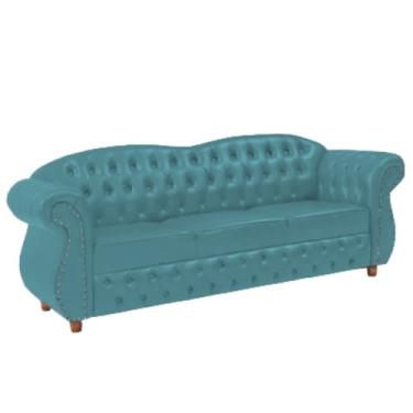 Imagem de Sofá Chesterfield Merlo 3 lugares 2M - Suede Tiffany / Decoração, recepção, Barbearia, sala tv estar