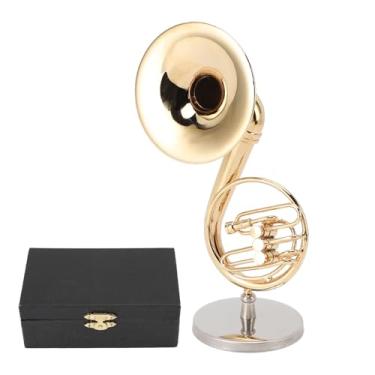 Imagem de Modelagem de Sousaphone Brilhante, Material Resistente Ao Material de Base Estável Base Em Miniatura Sousaphone Com Suporte e Estojo para Decoração de Réplica Musical