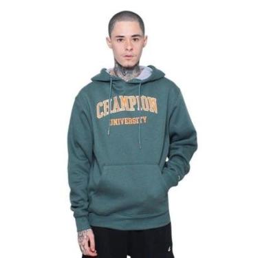 Imagem de Moletom Champion Canguru College Tecido Grosso - verde e laranja-Masculino