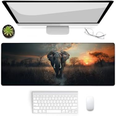 Imagem de VANZEV Tapete de rato para jogos de elefante africano, tapete de rato, tapete de mesa, base de borracha antiderrapante para computadores, laptop, escritório, escola, acessórios de casa, presentes de