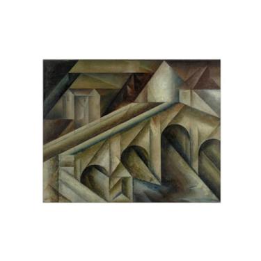 Imagem de Lyonl Feininge Famosa Impressão em Tela - Imagens para Sala de Estar - Pintura de Arte de Parede Moderna - Ponte III-Reprodução 20x25cm8x10in Sem Moldura