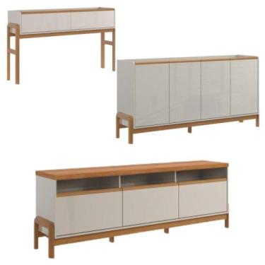 Imagem de Rack + 3g Elegance 1.8 + Aparador + Buffet Off White New Jequitiba - L