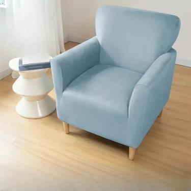 Imagem de Capa de veludo para poltrona, 1 peça, super macia, elástica, para poltronas de clube, cor sólida, capa para sofá individual, para banquetes, hotéis, casa, capa para sofá de clube A8, 1 peça