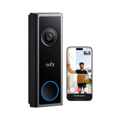 Imagem de eufy Security Campainha Com Vídeo C31, 2K Fhd, Opções De Alimentação Dupla, Chamada De Vídeo Ao Vivo, Fácil Instalação, Bateria De Liberação Rápida, Gravação 24 Horas Por Dia, 7 Dias Por Semana, Det