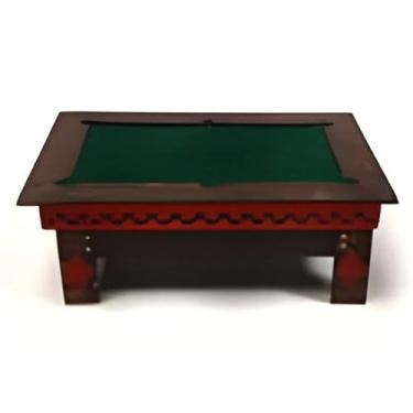 Imagem de Caixa para Cartas de Baralho, Tema Mini Mesa de Bilhar com 2 Compartimentos, Madeira MDF.