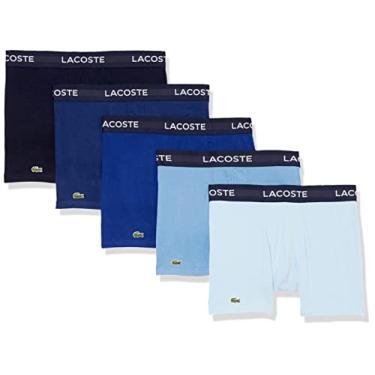 Imagem de Lacoste Cuecas boxer masculinas de algodão stretch Essentials, pacote com 5, Multicor, GG