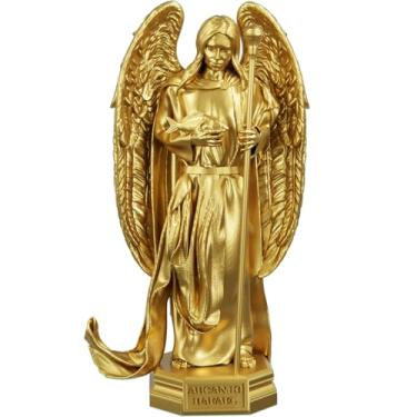 Imagem de Estátua São Rafael Arcanjo da Cura - Imagem Católica (Cor Ouro)