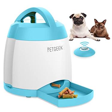 Imagem de PETGEEK Dispensador de comida de cachorro, dispensador de guloseimas para treinamento de QI, brinquedos interativos para mantê-los ocupados, dispensador de petiscos recarregável por USB de 3000 mAh