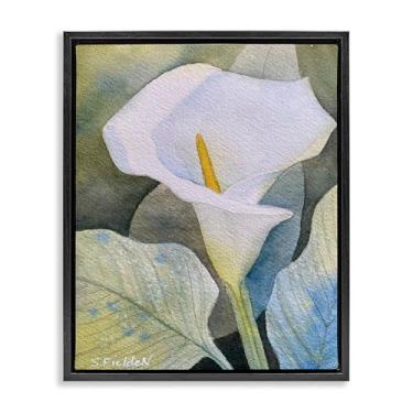 Imagem de Stupell Industries Garden Calla Lily Bloom Black Framed Floater Canvas Wall Art, design por Stephanie Fielden, 25 x 31