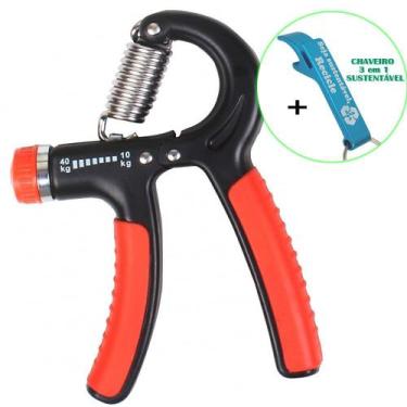 Imagem de Hand Grip Exercitador Para Mãos Punho Emborrachado Preto + Chaveiro CB