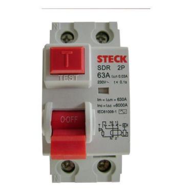 Imagem de Disjuntor Fuga 2 Polos Sdr 63a 30ma Steck