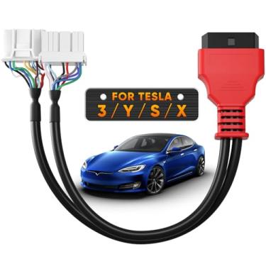 Imagem de Autel Cabo divisor de diagnóstico original TCAN003 para Tesla Model 3, Y, S, X, 20 pinos + adaptador OBD2 de 12 pinos para 16 pinos e conector OBD2 com scanner Autel MaxiSys Ultra Elite II Pro MS909