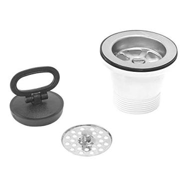 Imagem de Válvula Tramontina Econômica sem Escape 3" para Pia e Cuba em Aço Inox Polido e Polipropileno