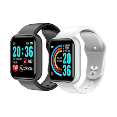 Imagem de COMBO com 2 Relogio Inteligente Smartwatch Y68 Bluetooth sendo 1Preto 