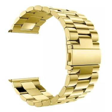 Imagem de Pulseira Metal Aço Inoxidavel (DOURADA) Para Relogio QCY GTS8 GTS7 / Haylou RS5 / Haylou RS3 / RT RT 2 / QCY GTR