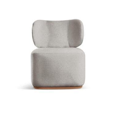 Imagem de Poltrona Para Sala De Estar Moderna Sun linho Cinza 101