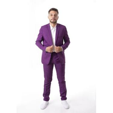 Imagem de Terno Slim Oxford para o Homem de Sucesso - Alves Alfaiataria, Roxo, B