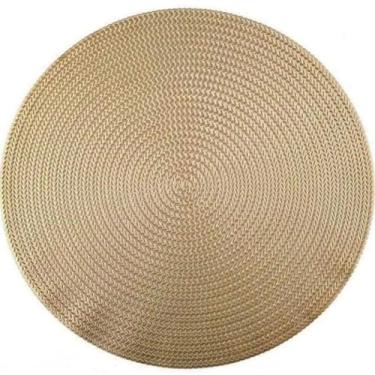 Imagem de Jogo Americano Descanso de Prato Redondo Sousplat Utensílio De Cozinha Multiuso Porta Jantar Mesa Posta Dourado (6)