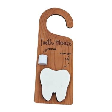 Imagem de Ｂｅｓｇａ Suporte de porta de dente de madeira, placa decorativa, presente de incentivo, suporte de placa de madeira, caixa de de dentes para aniversário, com Rato de Dente