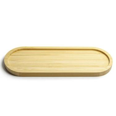 Imagem de Travessa de Bambu 33x12cm Petisqueira Bandeja Oval Multiuso UZ para Se