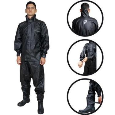 Imagem de Conjunto Capa de Chuva Masculina Pvc Pioneira - Tamanho G - Pop - Pret