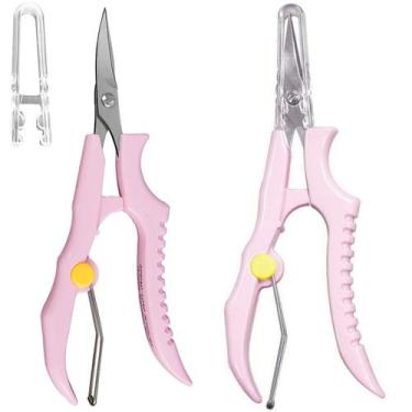 Imagem de 02 Tesouras Bordado Bordar Ponta Curva Rosa 12cm Patchwork. - Evovlere