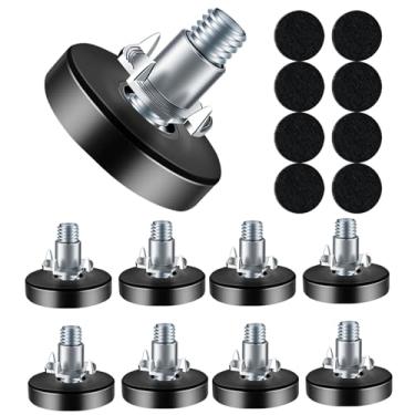 Imagem de Eunenete 8 peças de niveladores de pés de móveis com rosca de 0,6 cm, pernas ajustáveis para móveis, parafuso nivelador de móveis ajustável