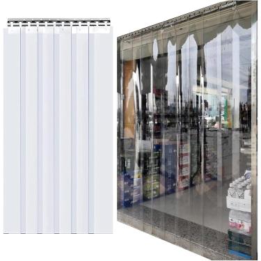 Imagem de Cortina De Vinil Transparente De Tiras De Porta De Pvc Para Aba De Porta De Casa De Cachorro, Freezer, Comercial, Freezers, Portas De Armazém, 2.1mm, 1.2x2.2m-8pcs