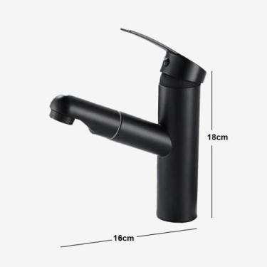 Imagem de Torneira extensível para pia com misturador de água fria e quente, aço