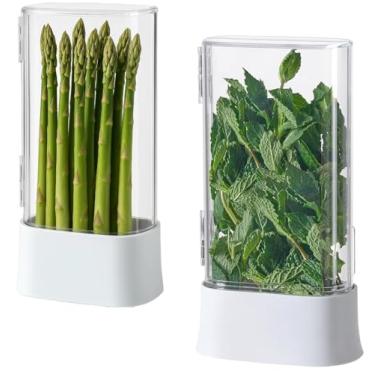 Imagem de vacane Green Saver Herb Keeper, Recipiente Para Armazenamento Em Geladeira Coentro, Aspargos E Ervas Frescas, Lavável Na Máquina De Lavar Louça, Prolonga O Frescor Por 10 Dias, Pacote Com 2