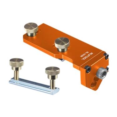 Imagem de Bothyi Guia de rosqueamento de de alumínio, gabarito de perfuração de furo único, ferramentas para marcenaria, gabarito de posicionamento de cavilhas, Laranja