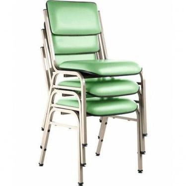 Imagem de Kit Com 3 Cadeiras Para Auditórios Linha Hotel Smart Verde - DESIGN OF