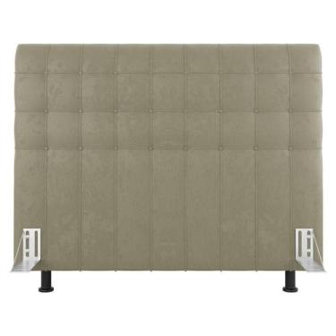 Imagem de Cabeceira Cama Box Casal King Size Dahlia 195Cm Com Frame Sintético Be