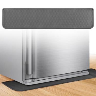 Imagem de Tapete de derramamento para geladeira, bandeja coletora de silicone e coletor de vazamento, tapete de água antiderrapante, coletor de gotejamento para mini geladeira, máquina de lavar, secador de