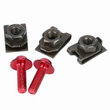 Imagem de KIMISS Kit de Parafuso Corporal de Carenagem de Motocicletas 10x M5 - Porca de Alumínio Com Fixadores de Velocidade e Clipes - Acabamento Prateado Elegante para Bicicletas e Scooters (#03)