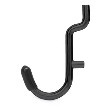 Imagem de Daanxw Ganchos extra grossos de 1/10.2 cm, adequados apenas para placa de pegboard de 1/10.2 cm, ganchos de metal para pendurar (todos pretos, gancho J, 60 peças)