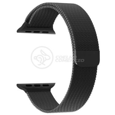 Imagem de Pulseira Milanese De Aço De Ferro Iwo Smartwatch 42mm E 44mm Em Aço Inoxidável - Preto