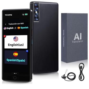 Imagem de Anpress Dispositivo tradutor de idiomas, Tradutor Instantâneo AI Dispositivo de Tradução em Tempo Real com 150 idiomas e tela sensível ao toque de 14.0 cm, Smart Online/Offline/Voz/Foto Tradução para