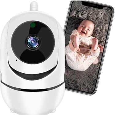 Imagem de Babá Eletrônica Câmera Wi-Fi Sem Fio com Visão Noturna, Áudio Bidirecional, Detecção de Movimento e Gravação – Monitoramento por Celular Android e iOS