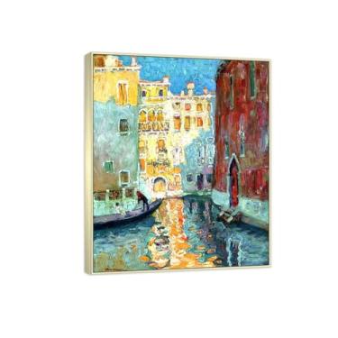 Imagem de MUHJDYC Pôster de pintura famosa de arte de parede Jane Peterson em tela para decoração de sala de estar (Canal Veneza) 40x50cm-16x19in